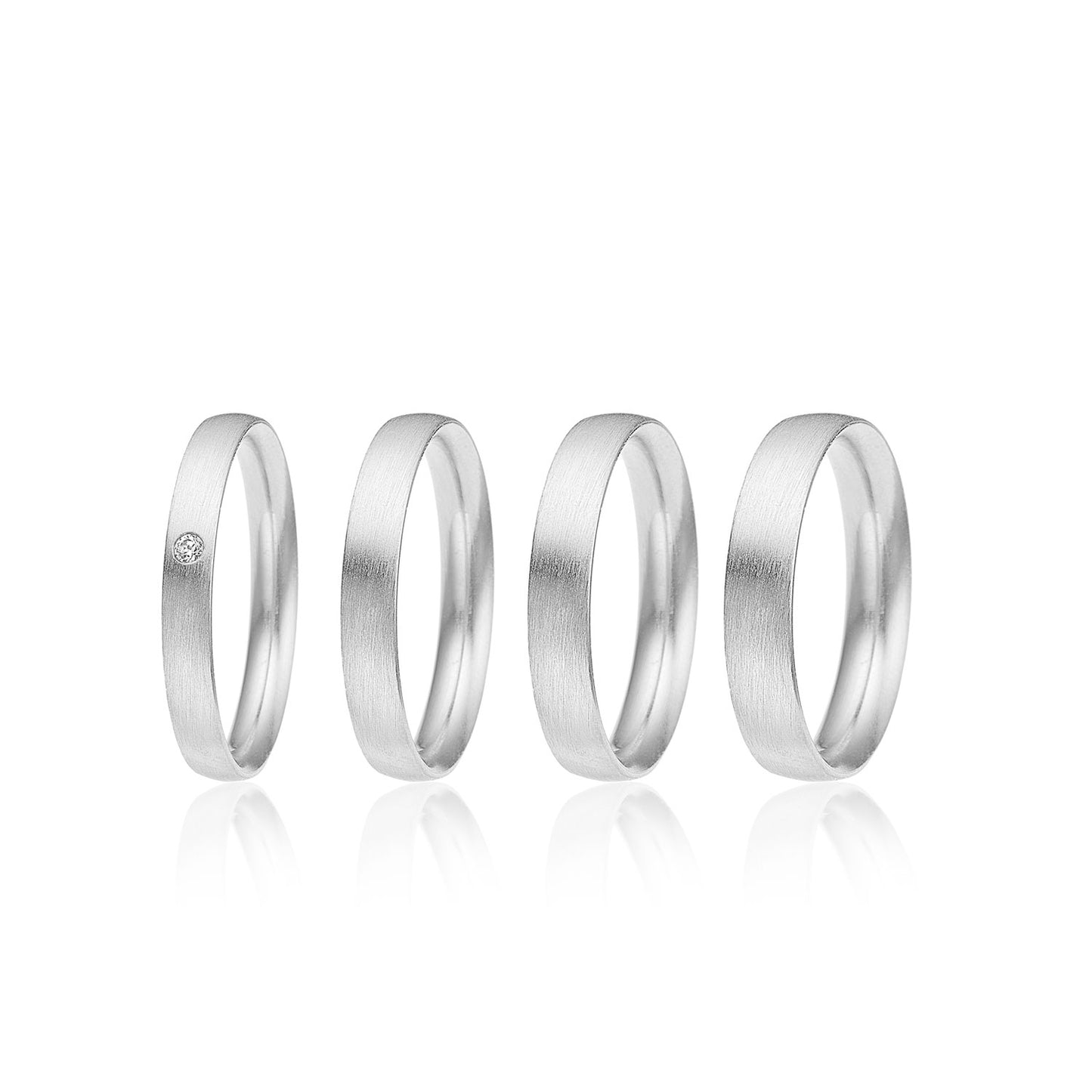 Vielsesringe i sølv  - dyb