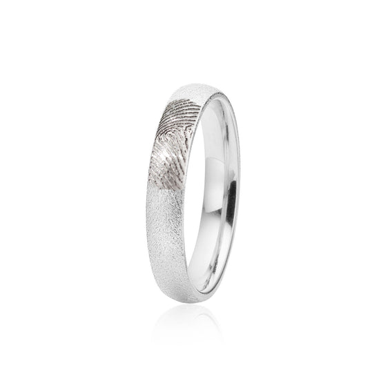 Fingeraftryk i sølvring - vielsesring