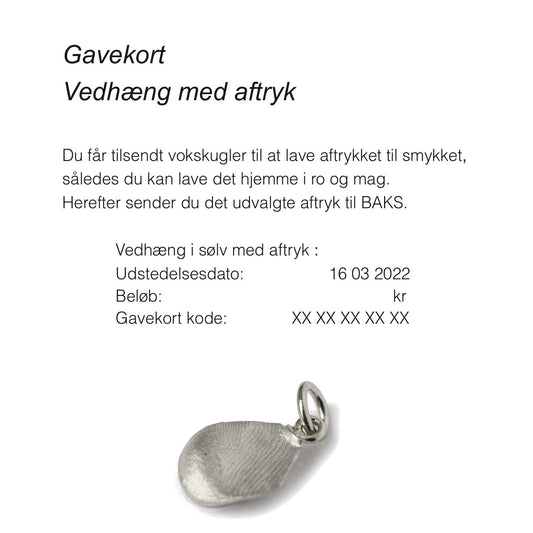 Gavekort fingeraftryk smykke