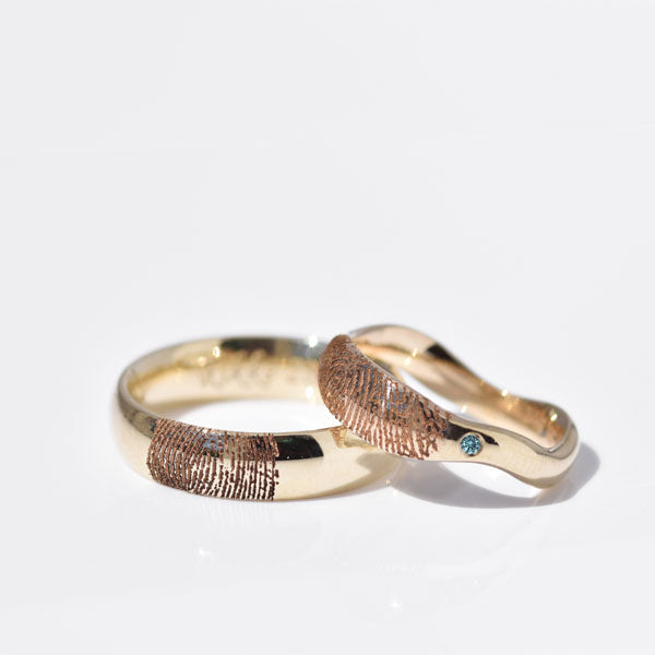 Vielsesringe med fingeraftryk