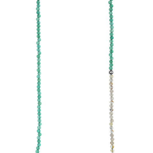 Kæde grøn agat / rutilkvarts